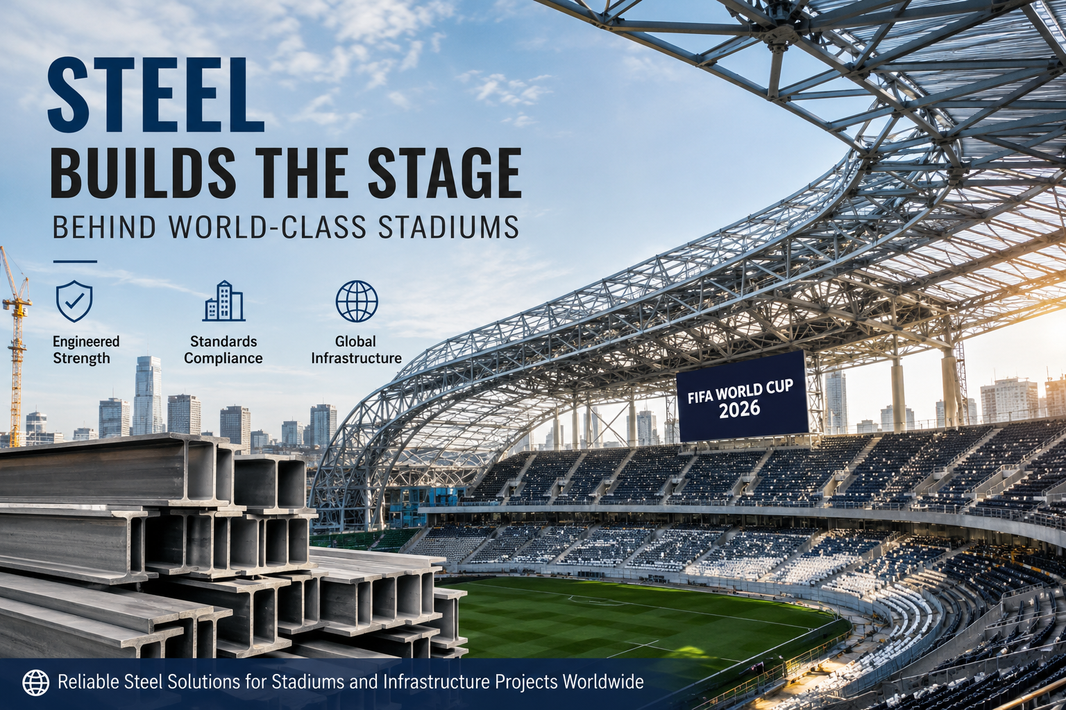 أحدث مدونات الشركة حول كأس العالم لكرة القدم 2026 يسلط الضوء على أهمية اختيار الفولاذ في بناء الملاعب الحديثة